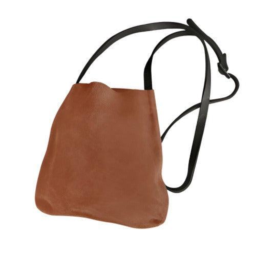 Suede and Leather Crossbody Bag Tobacco